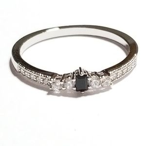 Sterling Silver Black CZ Ring